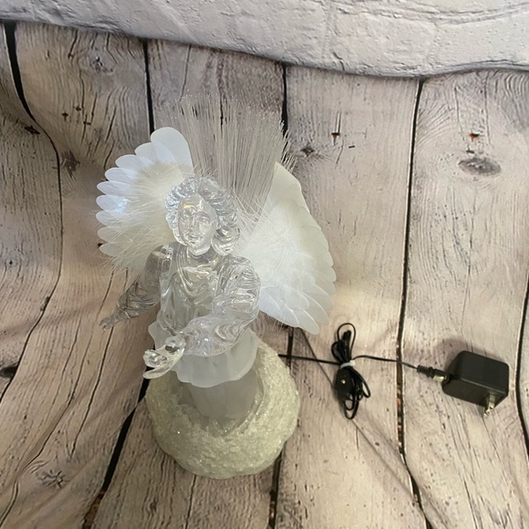 #57071 HERALDING HIS BIRTH‎ FIBER OPTIC ELECTRIC LIGHTED ANGEL Christmas Vintage - Picture 4 of 14